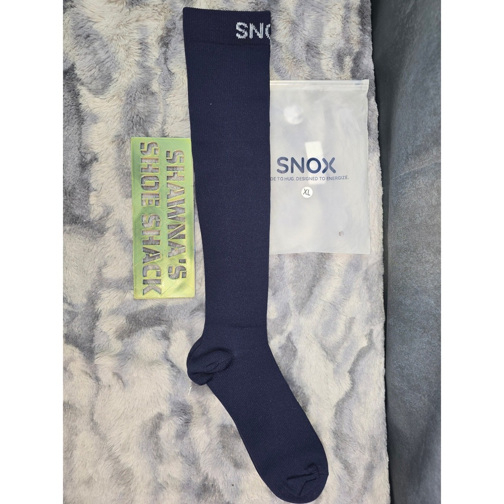 NWT SNOX Compression Socks Navy Blue Knee High Women L/XL